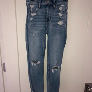 American Eagle Next Level stretch Hi-Rise jegging crop jeans sz 00 short NWOT